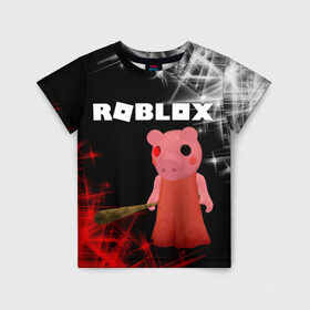 Детская футболка 3D с принтом ROBLOX: PIGGI. в городе Новоалтайск, 100% гипоаллергенный полиэфир | прямой крой, круглый вырез горловины, длина до линии бедер, чуть спущенное плечо, ткань немного тянется | game | gamer | logo | minecraft | piggi | roblox | simulator | игра | конструктор | лого | пигги | свинья | симулятор | строительство | фигура
