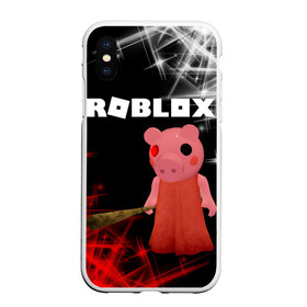 Чехол для iPhone XS Max матовый с принтом ROBLOX PIGGI в городе Новоалтайск, Силикон | Область печати: задняя сторона чехла, без боковых панелей | game | gamer | logo | minecraft | piggi | roblox | simulator | игра | конструктор | лого | пигги | свинья | симулятор | строительство | фигура