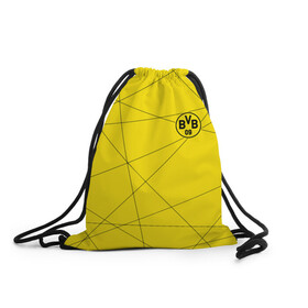 Рюкзак-мешок 3D с принтом BORUSSIA. в городе Новоалтайск, 100% полиэстер | плотность ткани — 200 г/м2, размер — 35 х 45 см; лямки — толстые шнурки, застежка на шнуровке, без карманов и подкладки | Тематика изображения на принте: borussia | fc | football | football club | sport | боруссия | боруссия дортмунд | дортмунда | немецкий футбольный клуб | спорт | уефа | униформа | фирменные цвета | фк | футбол | футбольный клуб