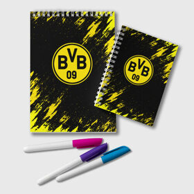 Блокнот с принтом BORUSSIA в городе Новоалтайск, 100% бумага | 48 листов, плотность листов — 60 г/м2, плотность картонной обложки — 250 г/м2. Листы скреплены удобной пружинной спиралью. Цвет линий — светло-серый
 | borussia | fc | football | football club | sport | боруссия | боруссия дортмунд | дортмунда | немецкий футбольный клуб | спорт | уефа | униформа | фирменные цвета | фк | футбол | футбольный клуб