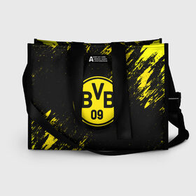 Сумка-шоппер 3D с принтом BORUSSIA в городе Новоалтайск, 100% полиэстер | застегивается на металлическую кнопку; внутренний карман застегивается на молнию. Стенки укреплены специальным мягким материалом, чтобы защитить содержимое от несильных ударов
 | borussia | fc | football | football club | sport | боруссия | боруссия дортмунд | дортмунда | немецкий футбольный клуб | спорт | уефа | униформа | фирменные цвета | фк | футбол | футбольный клуб