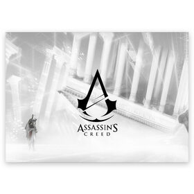 Поздравительная открытка с принтом ASSASSIN`S CREED в городе Новоалтайск, 100% бумага | плотность бумаги 280 г/м2, матовая, на обратной стороне линовка и место для марки
 | black flag | brotherhood | chronicles | creed | game | origins | revelations | rogue | syndicate | unity | valhalla | альтаир | ассасин | игры | кинжал | пираты
