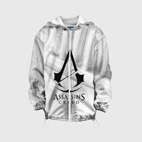 Детская куртка 3D с принтом ASSASSIN`S CREED в городе Новоалтайск, 100% полиэстер | застежка — молния, подол и капюшон оформлены резинкой с фиксаторами, по бокам — два кармана без застежек, один потайной карман на груди, плотность верхнего слоя — 90 г/м2; плотность флисового подклада — 260 г/м2 | Тематика изображения на принте: black flag | brotherhood | chronicles | creed | game | origins | revelations | rogue | syndicate | unity | valhalla | альтаир | ассасин | игры | кинжал | пираты