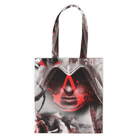 Шоппер 3D с принтом ASSASSIN`S CREED в городе Новоалтайск, 100% полиэстер | Плотность: 200 г/м2; Размер: 34×35 см; Высота лямок: 30 см | Тематика изображения на принте: black flag | brotherhood | chronicles | creed | game | origins | revelations | rogue | syndicate | unity | valhalla | альтаир | ассасин | игры | кинжал | пираты