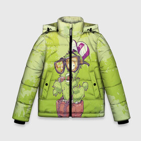 Зимняя куртка для мальчиков 3D с принтом Кактусямбо в городе Новоалтайск, ткань верха — 100% полиэстер; подклад — 100% полиэстер, утеплитель — 100% полиэстер | длина ниже бедра, удлиненная спинка, воротник стойка и отстегивающийся капюшон. Есть боковые карманы с листочкой на кнопках, утяжки по низу изделия и внутренний карман на молнии. 

Предусмотрены светоотражающий принт на спинке, радужный светоотражающий элемент на пуллере молнии и на резинке для утяжки | art | арт | графика | кактус | мультяшка