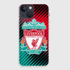 Чехол для iPhone 13 mini с принтом LIVERPOOL. в городе Новоалтайск,  |  | fc | football | football club | liverpool fc | sport | британский футбольный клуб | ливерпуль фк | мерсисайд | спорт | уефа | униформа | фирменные цвета | фк | футбол | футбольный клуб