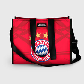 Сумка-шоппер 3D с принтом BAYERN MUNCHEN в городе Новоалтайск, 100% полиэстер | застегивается на металлическую кнопку; внутренний карман застегивается на молнию. Стенки укреплены специальным мягким материалом, чтобы защитить содержимое от несильных ударов
 | bayern | bayern munchen | fc bayern | football | football club | sport | бавария | спорт | футбол | футбольный клуб