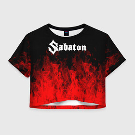 Женская футболка Crop-top 3D с принтом Sabaton. в городе Новоалтайск, 100% полиэстер | круглая горловина, длина футболки до линии талии, рукава с отворотами | battle metal | sabaton | военная тематика | военные песни | война | история войны | классика | музыка | патриотизм | рок | рок группа | сабатон | солдаты | шведская хэви пауэр метал группа