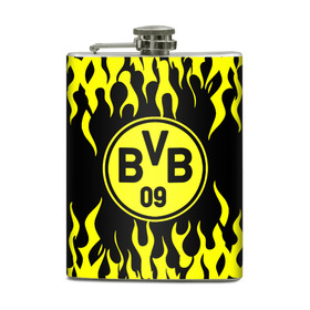 Фляга с принтом BORUSSIA. в городе Новоалтайск, металлический корпус | емкость 0,22 л, размер 125 х 94 мм. Виниловая наклейка запечатывается полностью | Тематика изображения на принте: borussia | fc | football | football club | sport | боруссия | боруссия дортмунд | дортмунда | немецкий футбольный клуб | спорт | уефа | униформа | фирменные цвета | фк | футбол | футбольный клуб