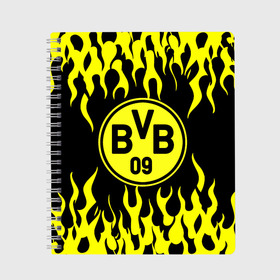 Тетрадь с принтом BORUSSIA. в городе Новоалтайск, 100% бумага | 48 листов, плотность листов — 60 г/м2, плотность картонной обложки — 250 г/м2. Листы скреплены сбоку удобной пружинной спиралью. Уголки страниц и обложки скругленные. Цвет линий — светло-серый
 | Тематика изображения на принте: borussia | fc | football | football club | sport | боруссия | боруссия дортмунд | дортмунда | немецкий футбольный клуб | спорт | уефа | униформа | фирменные цвета | фк | футбол | футбольный клуб