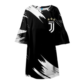 Детское платье 3D с принтом JUVENTUS. в городе Новоалтайск, 100% полиэстер | прямой силуэт, чуть расширенный к низу. Круглая горловина, на рукавах — воланы | Тематика изображения на принте: fc | football | football club | juventus | sport | итальянский профессиональный футбольный клуб | клуб италии | спорт | уефа | униформа | фирменные цвета | фк | футбол | футбольный клуб | ювентус