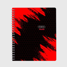 Тетрадь с принтом AUDI в городе Новоалтайск, 100% бумага | 48 листов, плотность листов — 60 г/м2, плотность картонной обложки — 250 г/м2. Листы скреплены сбоку удобной пружинной спиралью. Уголки страниц и обложки скругленные. Цвет линий — светло-серый
 | audi | авто | автомобиль | ауди | логотип | марка | машина | надпись | текстура