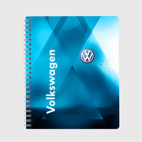Тетрадь с принтом VOLKSWAGEN в городе Новоалтайск, 100% бумага | 48 листов, плотность листов — 60 г/м2, плотность картонной обложки — 250 г/м2. Листы скреплены сбоку удобной пружинной спиралью. Уголки страниц и обложки скругленные. Цвет линий — светло-серый
 | Тематика изображения на принте: abstract | auto | brand | car | geometry | sport | texture | volkswagen | абстракция | авто | автомобильные | бренд | геометрия | классика | машины | модные | спорт | стиль | текстура | фольксваген