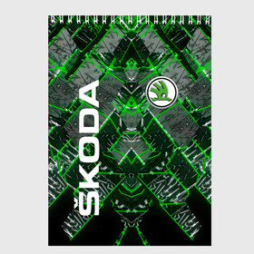 Скетчбук с принтом SKODA в городе Новоалтайск, 100% бумага
 | 48 листов, плотность листов — 100 г/м2, плотность картонной обложки — 250 г/м2. Листы скреплены сверху удобной пружинной спиралью | abstract | auto | brand | car | geometry | skoda | sport | texture | абстракция | авто | автомобильные | бренд | геометрия | классика | машины | модные | спорт | стиль | текстура | шкода