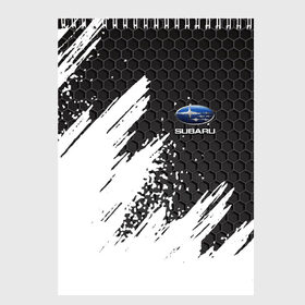 Скетчбук с принтом SUBARU в городе Новоалтайск, 100% бумага
 | 48 листов, плотность листов — 100 г/м2, плотность картонной обложки — 250 г/м2. Листы скреплены сверху удобной пружинной спиралью | Тематика изображения на принте: subaru | авто | автомобиль | логотип | марка | машина | надпись | субару | текстура