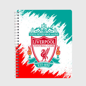 Тетрадь с принтом LIVERPOOL. в городе Новоалтайск, 100% бумага | 48 листов, плотность листов — 60 г/м2, плотность картонной обложки — 250 г/м2. Листы скреплены сбоку удобной пружинной спиралью. Уголки страниц и обложки скругленные. Цвет линий — светло-серый
 | fc | football | football club | liverpool fc | sport | британский футбольный клуб | ливерпуль фк | мерсисайд | спорт | уефа | униформа | фирменные цвета | фк | футбол | футбольный клуб