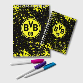 Блокнот с принтом BORUSSIA в городе Новоалтайск, 100% бумага | 48 листов, плотность листов — 60 г/м2, плотность картонной обложки — 250 г/м2. Листы скреплены удобной пружинной спиралью. Цвет линий — светло-серый
 | borussia | fc | football | football club | sport | боруссия | боруссия дортмунд | дортмунда | немецкий футбольный клуб | спорт | уефа | униформа | фирменные цвета | фк | футбол | футбольный клуб