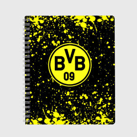 Тетрадь с принтом BORUSSIA в городе Новоалтайск, 100% бумага | 48 листов, плотность листов — 60 г/м2, плотность картонной обложки — 250 г/м2. Листы скреплены сбоку удобной пружинной спиралью. Уголки страниц и обложки скругленные. Цвет линий — светло-серый
 | Тематика изображения на принте: borussia | fc | football | football club | sport | боруссия | боруссия дортмунд | дортмунда | немецкий футбольный клуб | спорт | уефа | униформа | фирменные цвета | фк | футбол | футбольный клуб