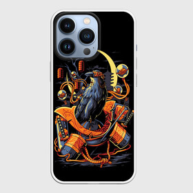Чехол для iPhone 13 Pro с принтом ВОРОН СТИМПАНК в городе Новоалтайск,  |  | Тематика изображения на принте: dark | ворон | луна | мечи | мрак | ночь | самурай | стимпанк