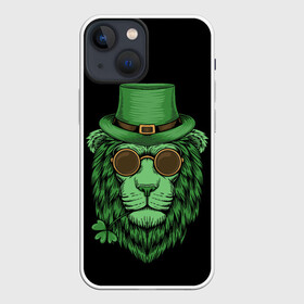 Чехол для iPhone 13 mini с принтом ЛЕВ ИРЛАНДЕЦ в городе Новоалтайск,  |  | irish | lion | pride | зеленый | ирландия | клевер | лев | прайд | царь зверей | шляпа
