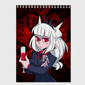 Скетчбук с принтом HELLTAKER LUCIFER в городе Новоалтайск, 100% бумага
 | 48 листов, плотность листов — 100 г/м2, плотность картонной обложки — 250 г/м2. Листы скреплены сверху удобной пружинной спиралью | helltaker | helltaker lucifer | lucifer | ад | аниме | девушки | демонеесы | демоны | дьяволицы | люцифер | хеллтакер