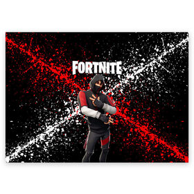 Поздравительная открытка с принтом Fortnite Ikonik. в городе Новоалтайск, 100% бумага | плотность бумаги 280 г/м2, матовая, на обратной стороне линовка и место для марки
 | archetype | fortnite | fortnite 2 | fortnite x | ikonik | marshmello | raven | архетип | ворон | иконик | маршмелло | фортнайт | фортнайт 2 | фортнайт глава 2