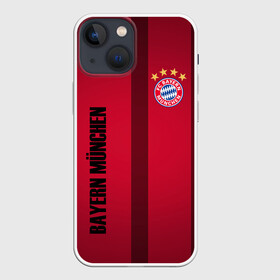 Чехол для iPhone 13 mini с принтом BAYERN MUNCHEN. в городе Новоалтайск,  |  | fc | fc bayern munich | football | football club | sport | клуб германии | мюнхен | немецкий футбольный клуб | спорт | уефа | униформа | фирменные цвета | фк | футбол | футбольный клуб | футбольный клуб бавария