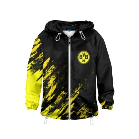 Детская ветровка 3D с принтом BORUSSIA. в городе Новоалтайск, 100% полиэстер | подол и капюшон оформлены резинкой с фиксаторами, по бокам два кармана без застежек, один потайной карман на груди | borussia | fc | football | football club | sport | боруссия | боруссия дортмунд | дортмунда | немецкий футбольный клуб | спорт | уефа | униформа | фирменные цвета | фк | футбол | футбольный клуб