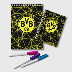 Блокнот с принтом BORUSSIA в городе Новоалтайск, 100% бумага | 48 листов, плотность листов — 60 г/м2, плотность картонной обложки — 250 г/м2. Листы скреплены удобной пружинной спиралью. Цвет линий — светло-серый
 | borussia | fc | football | football club | sport | боруссия | боруссия дортмунд | дортмунда | немецкий футбольный клуб | спорт | уефа | униформа | фирменные цвета | фк | футбол | футбольный клуб