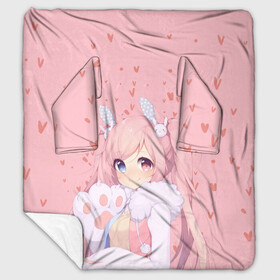 Плед с рукавами с принтом Catgirl в городе Новоалтайск, 100% полиэстер | Закругленные углы, все края обработаны. Ткань не мнется и не растягивается. Размер 170*145 | catgirl | аниме | девочка кошка | манга | сердцк