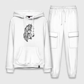 Мужской костюм хлопок с толстовкой с принтом Конь Art в городе Новоалтайск,  |  | black | casual | cowboy | horse | арт | голова | грива | дикие | единорог | жеребец | животные | звери | кобыла | ковбой | конь | краски | лошадка | лошадь | мерин | мустанг | парнокопытные | пегас | пони | рисунок