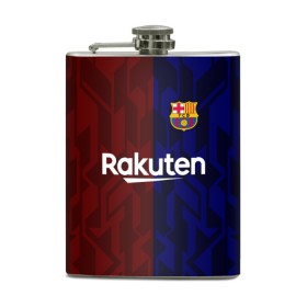 Фляга с принтом FC BARCELONA. в городе Новоалтайск, металлический корпус | емкость 0,22 л, размер 125 х 94 мм. Виниловая наклейка запечатывается полностью | Тематика изображения на принте: barca | barcelona | fc barca | барка | барселона