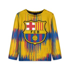 Детский лонгслив 3D с принтом FC BARCELONA. в городе Новоалтайск, 100% полиэстер | длинные рукава, круглый вырез горловины, полуприлегающий силуэт
 | barca | barcelona | fc barca | барка | барселона