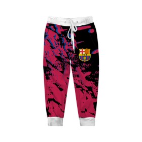 Детские брюки 3D с принтом FC BARCELONA. в городе Новоалтайск, 100% полиэстер | манжеты по низу, эластичный пояс регулируется шнурком, по бокам два кармана без застежек, внутренняя часть кармана из мелкой сетки | barca | barcelona | fc barca | барка | барселона