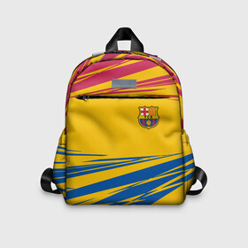 Детский рюкзак 3D с принтом FC BARCELONA. в городе Новоалтайск, 100% полиэстер | лямки с регулируемой длиной, сверху петелька, чтобы рюкзак можно было повесить на вешалку. Основное отделение закрывается на молнию, как и внешний карман. Внутри дополнительный карман. По бокам два дополнительных кармашка | barca | barcelona | fc barca | барка | барселона