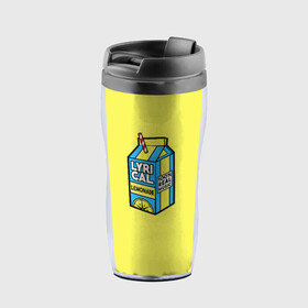 Термокружка-непроливайка с принтом LYRICAL LEMONADE в городе Новоалтайск, внутренняя часть — пищевой пластик, наружная часть — прозрачный пластик, между ними — полиграфическая вставка с рисунком | объем — 350 мл, герметичная крышка | benet | bennett | cole | lemonade | lyrical | беннетт | коул | лемонад | лемонаде | лемонэйд | лимонад | лимонэйд | лирикал | лирикл