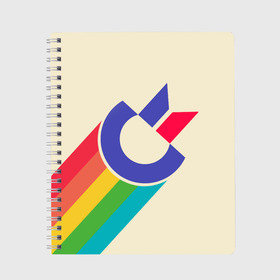 Тетрадь с принтом Commodore 64. Logo в городе Новоалтайск, 100% бумага | 48 листов, плотность листов — 60 г/м2, плотность картонной обложки — 250 г/м2. Листы скреплены сбоку удобной пружинной спиралью. Уголки страниц и обложки скругленные. Цвет линий — светло-серый
 | coding | commodore 64 | it | programming | комп | компьютер | прогер | программирование | программист | ретро