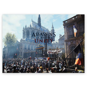 Поздравительная открытка с принтом ASSASSIN`S CREED в городе Новоалтайск, 100% бумага | плотность бумаги 280 г/м2, матовая, на обратной стороне линовка и место для марки
 | black flag | brotherhood | chronicles | creed | game | origins | revelations | rogue | syndicate | unity | valhalla | альтаир | ассасин | игры | кинжал | пираты