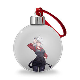 Ёлочный шар с принтом HELLTAKER в городе Новоалтайск, Пластик | Диаметр: 77 мм | anime | azazel | hell | helltaker | justice | lucifer | malina | modeus | pandemonica | zdrada | ад | аниме | демон | демонесса | здрада | люцифер | малина | модеус | пандемоника | правосудие | хеллтейкер | хэлтейкер | цербер