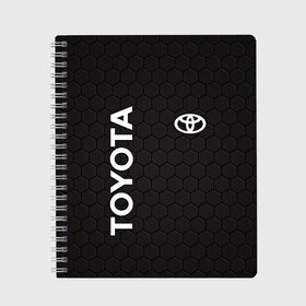 Тетрадь с принтом TOYOTA в городе Новоалтайск, 100% бумага | 48 листов, плотность листов — 60 г/м2, плотность картонной обложки — 250 г/м2. Листы скреплены сбоку удобной пружинной спиралью. Уголки страниц и обложки скругленные. Цвет линий — светло-серый
 | Тематика изображения на принте: 