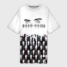 Платье-футболка 3D с принтом BILLIE EILISH GLITCH в городе Новоалтайск,  |  | ayelish | bad guy | bellyache | bilie eilish | bilie elish | billie | billie eilish | eilish | electronic | elish | music | били айлиш | билли айлиш | эйлиш | элиш