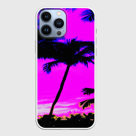 Чехол для iPhone 13 Pro Max с принтом НЕОНОВЫЙ ЗАКАТ в городе Новоалтайск,  |  | Тематика изображения на принте: summer | tropic | жара | летний | лето | отдых | пальмы | природа | текстура | тропикано | тропики