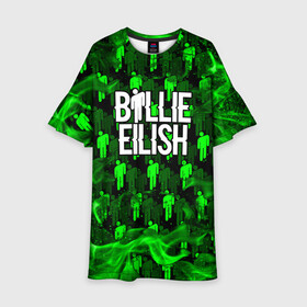 Детское платье 3D с принтом BILLIE EILISH в городе Новоалтайск, 100% полиэстер | прямой силуэт, чуть расширенный к низу. Круглая горловина, на рукавах — воланы | ayelish | bad guy | bellyache | bilie eilish | bilie elish | billie | billie eilish | eilish | electronic | elish | music | били айлиш | билли айлиш | эйлиш | элиш