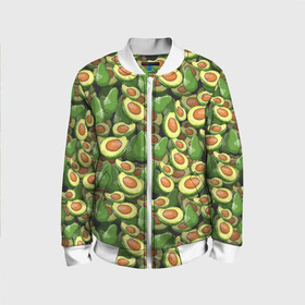 Детский бомбер 3D с принтом avocado в городе Новоалтайск, 100% полиэстер | застегивается на молнию, по бокам два кармана без застежек, мягкие манжеты, по низу бомбера и на воротнике — эластичная резинка | avocado | авокадо | веганство | вегетарианство | еда | зеленый | земля | зож | листья | овощи | позиция | природа | фрукты