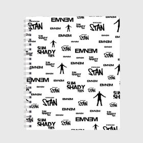 Тетрадь с принтом Eminem в городе Новоалтайск, 100% бумага | 48 листов, плотность листов — 60 г/м2, плотность картонной обложки — 250 г/м2. Листы скреплены сбоку удобной пружинной спиралью. Уголки страниц и обложки скругленные. Цвет линий — светло-серый
 | aftermath | hip | hop | kamikaze | music | music to be murdered by | rap | remastered | vevo | маршалл брюс мэтерс | слим шейди | эминем