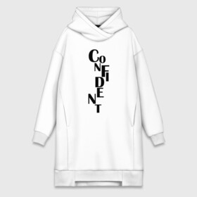 Платье-худи хлопок с принтом confident в городе Новоалтайск,  |  | confident | надпись | самоуверенный | текст | уверенный | фраза