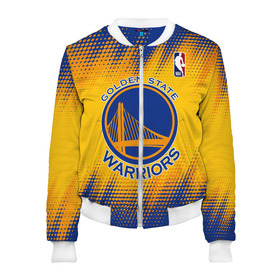 Женский бомбер 3D с принтом Golden State Warriors в городе Новоалтайск, 100% полиэстер | застегивается на молнию, по бокам два кармана без застежек, мягкие манжеты, по низу бомбера и на воротнике — эластичная резинка | basketball | game | golden state | golden state warriors | nba | sport | warriors | баскетбол | голден стейт | голден стейт уорриорз | игра | нба | спорт | уорриорз