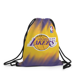 Рюкзак-мешок 3D с принтом Los Angeles Lakers в городе Новоалтайск, 100% полиэстер | плотность ткани — 200 г/м2, размер — 35 х 45 см; лямки — толстые шнурки, застежка на шнуровке, без карманов и подкладки | basketball | game | lakers | los angeles | los angeles lakers | nba | sport | баскетбол | игра | лейкерс | лос анджелес | лос анджелес лейкерс | нба | спорт