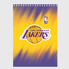 Скетчбук с принтом Los Angeles Lakers в городе Новоалтайск, 100% бумага
 | 48 листов, плотность листов — 100 г/м2, плотность картонной обложки — 250 г/м2. Листы скреплены сверху удобной пружинной спиралью | Тематика изображения на принте: basketball | game | lakers | los angeles | los angeles lakers | nba | sport | баскетбол | игра | лейкерс | лос анджелес | лос анджелес лейкерс | нба | спорт