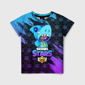 Детская футболка 3D с принтом BRAWL STARS LEON SHARK в городе Новоалтайск, 100% гипоаллергенный полиэфир | прямой крой, круглый вырез горловины, длина до линии бедер, чуть спущенное плечо, ткань немного тянется | bibi | brawl | brawl stars | crow | leon | stars | бравл | бравл старс | браво старс | игра | компьютерная | кров | леон | онлайн | старс